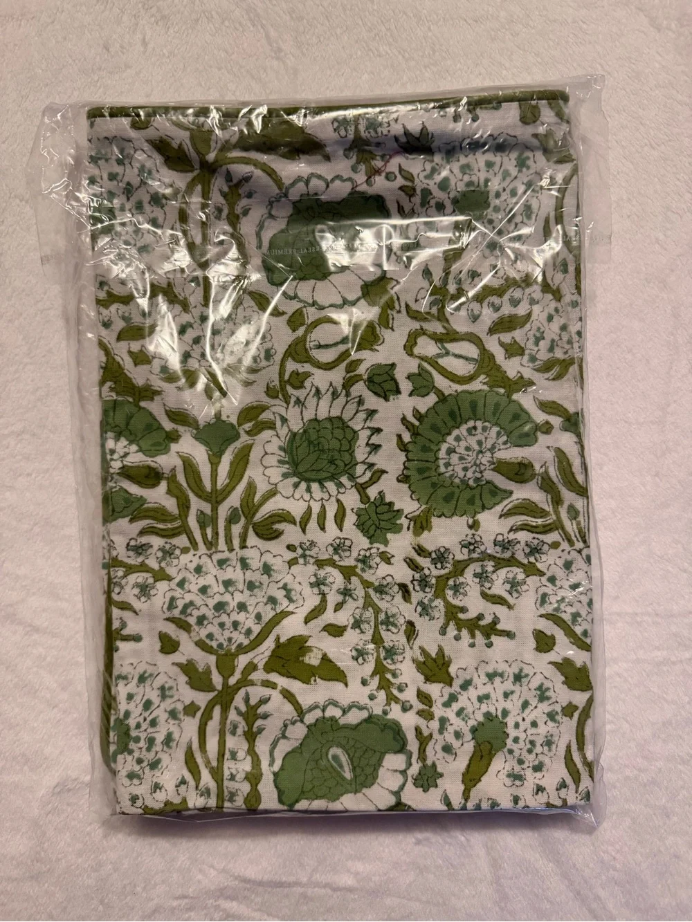 CPC Agate Green Block Print Throw Pillow Covers 24x24 Inch, Set of 2 Floral Boho